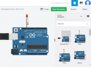 Skærmbillede af El-/Arduino-simulator